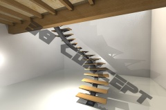 Demi tournant balancé limon débillardé