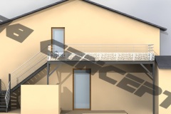 Passerelle et escalier balancé extérieur