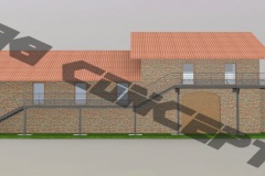 Passerelle et escalier droit extérieur