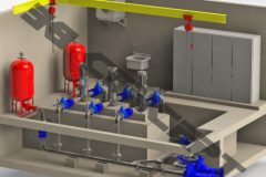 Station de pompage - Eau potable - Canalisation inox - Equipements hydraulique - Levage - Manutention